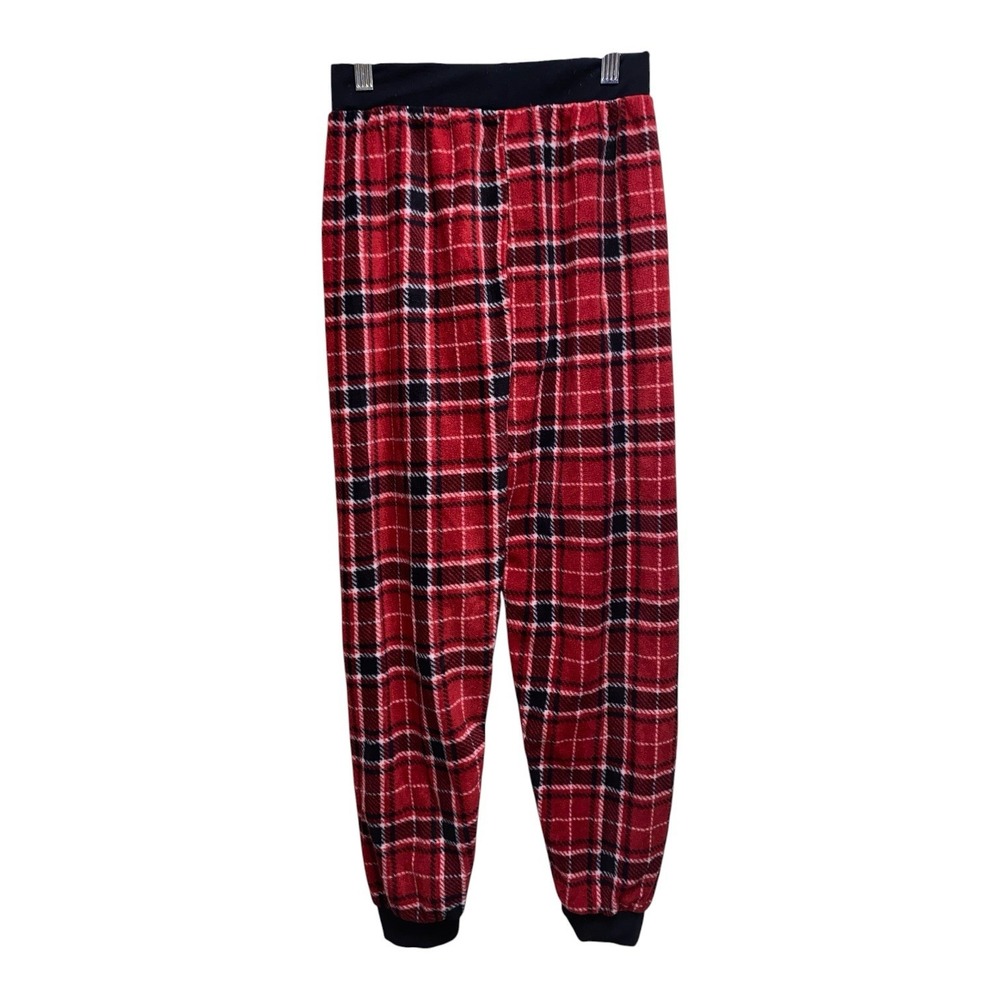Quad Seven Boys 12/14 Red Plaid Fleece Pajama Jogger Pants